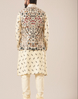 Ivory Embroidered Nehru Jacket Set