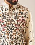 Ivory Embroidered Nehru Jacket Set