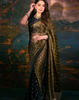 Black Winegarden Tissue Saree