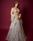 Silver Crystal Lehenga Set