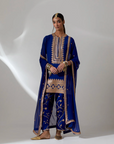 Blue Kurta Set With An Embroidered Salwar And A Dupatta - Ready to Ship