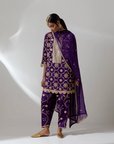 Purple Georgette Kurta Set With Pants - Ready to Ship