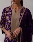 Purple Georgette Kurta Set With Pants - Ready to Ship