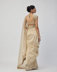 Golden Shimmer Organza Saree Set