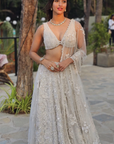 Ivory Three-Dimensional Lehenga Set