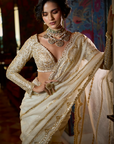 Ivory Gold Gota Patti Saree