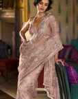 Rose Gold Sequin Saree