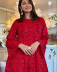 Red Thread Work Sharara Set