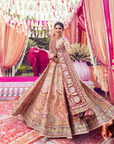 Gold Silk Embellished Mandala Floral Pattern Bridal Lehenga Set