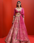 Fuschia Pink Printed Lehenga