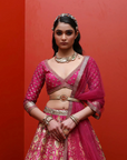 Fuschia Pink Printed Lehenga