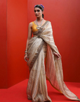 Ivory Stripe Printed Saree II