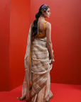 Ivory Stripe Printed Saree II