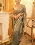 Priyanka Nagar In Sheesh-Neel Saree Set