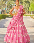 Pink Flower Lehenga Set - Ready to Ship