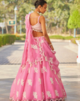 Pink Flower Lehenga Set - Ready to Ship