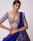 Persian Blue Flower Lehenga Set