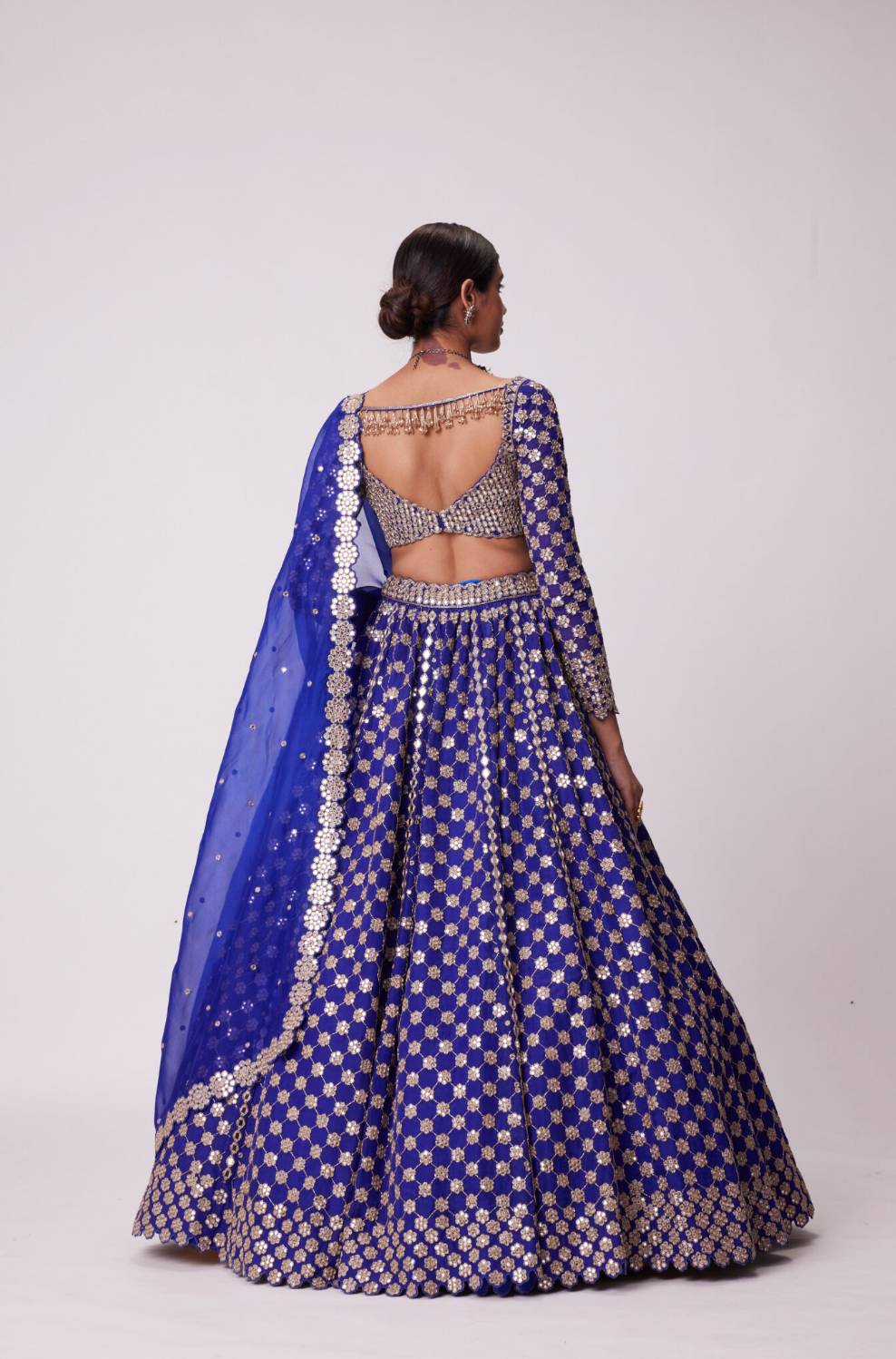 Persian Blue Flower Lehenga Set