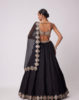 Black Organza Mirror Embroidered Lehenga Set