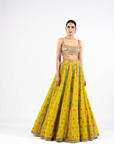 Moss Green Flower Lehenga Set