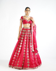 Crimson Red Chandelier Drop Lehenga Set