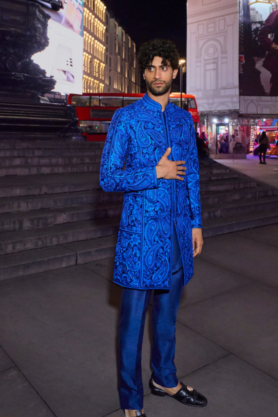 Blue Thread Work Sherwani Set 1