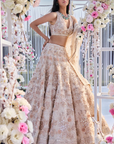 Cream Floral Lehenga Set