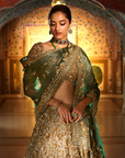 Champagne Zardozi Lehenga Set