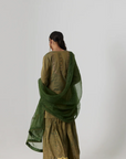 Nirja- Sage Green Banarasi Kurta with Sharara