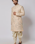 Blush Pink Aari Embroidered Sherwani Set  - Ready To Ship