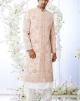 Rose Gold Embroidered Sherwani Set  - Ready To Ship