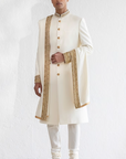 Nabi Ivory Sherwani Set - Ready To Ship