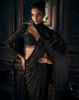 Black Stitched saree 3