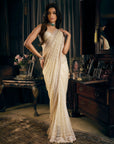 Ivory Gold Net Saree 1