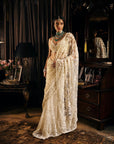 Ivory Three-dimensional saree 3