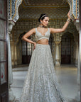 Ivory Mirror Work Lehenga Set