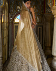 Silver Geometric Cut work Lehenga