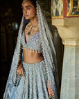 Ice Blue Tissue Lehenga Set