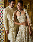 Vintage Ivory Three-Dimensional Lehenga Set