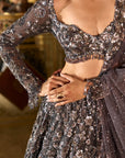 Charcoal Sequin Lehenga Set