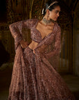 Plum Crystal Lehenga Set