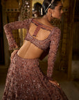 Plum Crystal Lehenga Set