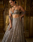 Charcoal Grey Sequin Lehenga Set