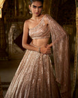 Rose Gold Sequin Lehenga Set