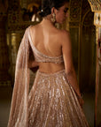 Rose Gold Sequin Lehenga Set