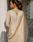 Silver Gold Sharara Set Back