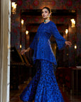 Navy Blue Thread Work Sharara Set Full 2