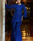 Navy Blue Thread Work Sharara Set Full