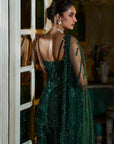 Emerald Green Sharara Set Back