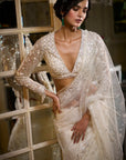 Ivory Sequin Saree